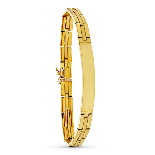Pulsera Esclava Panther Caballero Longiutd 20 cm Ancho 6 mm de oro amarillo 18K