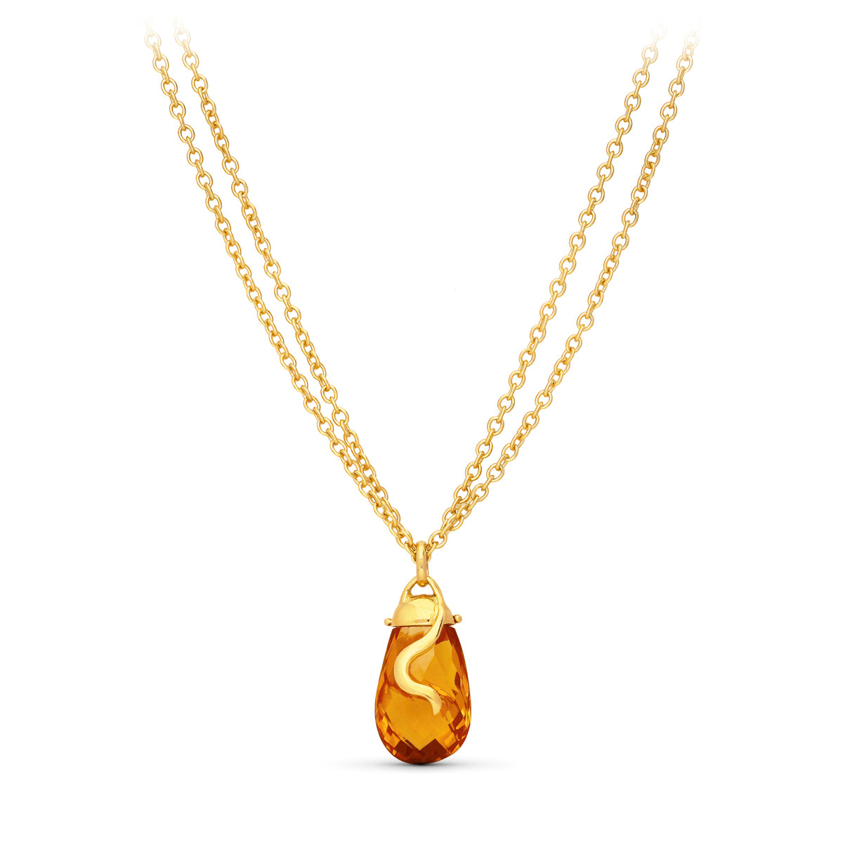 Gargantlla Piedra Verde 45 cm de oro amarillo 18K