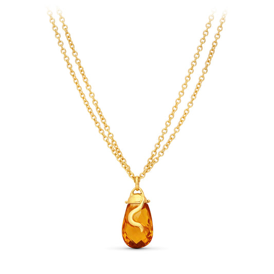Gargantlla Piedra Verde 45 cm de oro amarillo 18K