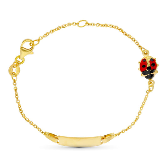 Pulsera Esclava Mariquita 16 cm de oro amarillo 18K