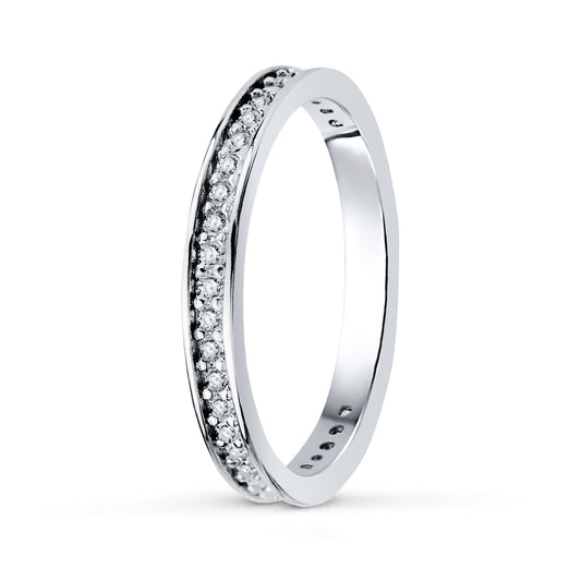 18K MEDIA ALIANZA ORO BLANCO CON CIRCONITA CLAVADA ANCHO: 2,5MM