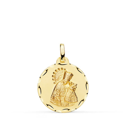Medalla Virgen de Los Desamparados Talla Clasica 18 mm de oro amarillo 18K