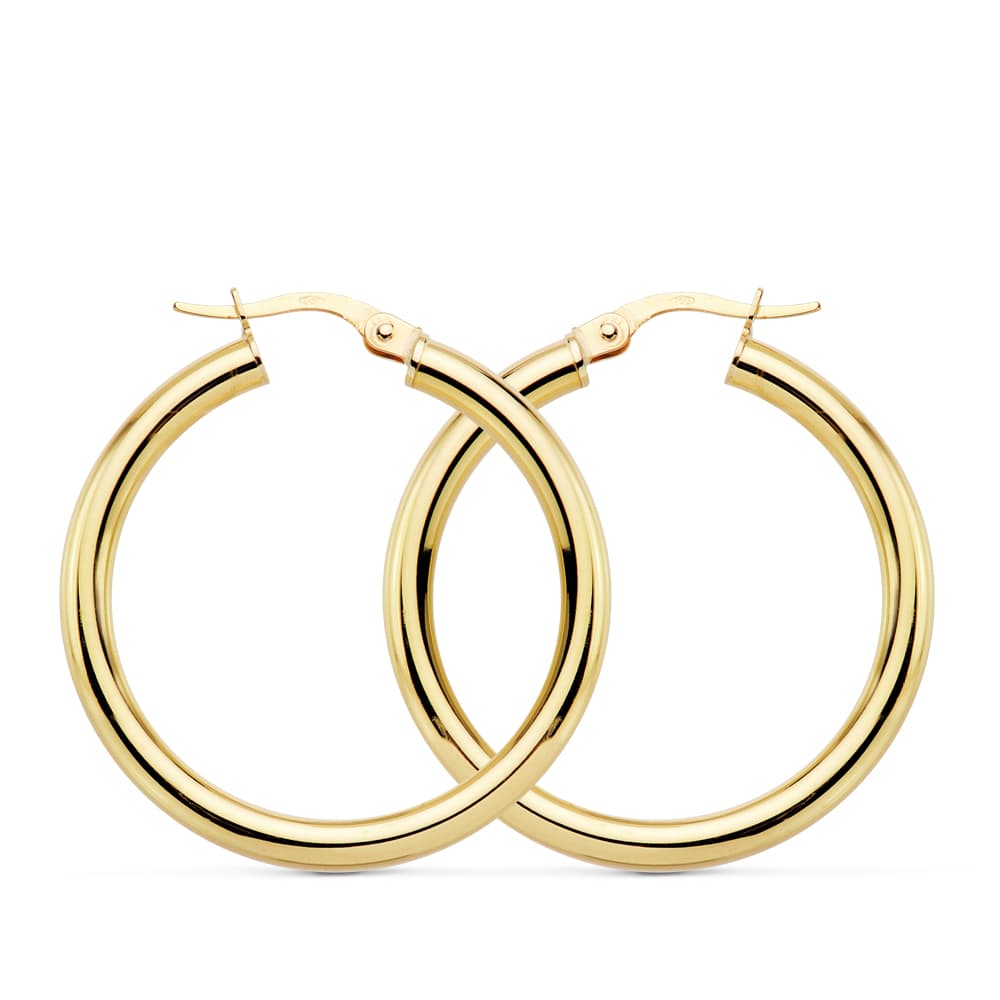 Aros Redondos Huecos 30 x 3 mm 3.05grs 18K