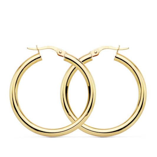 Aros Redondos Huecos 30 x 3 mm 3.05grs 18K