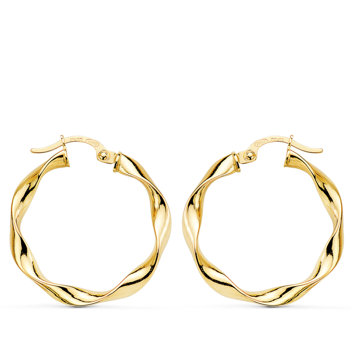 Aros Reliados Lisos 23,5 x 2,5 mm de oro amarillo 18K
