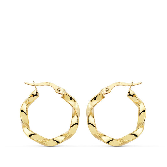 18K AROS ORO AMARILLO RELIADOS HILO 21X3 MM