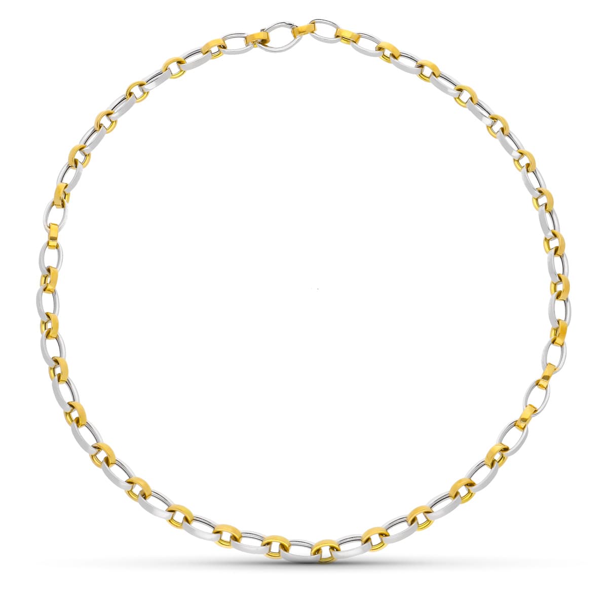 18K GARGANTILLA ORO BICOLOR ESLABONES OVALES