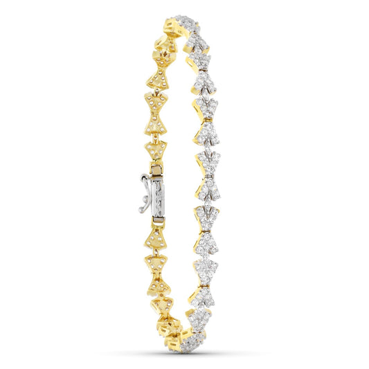 Pulsera Bicolor 19,5 cm 18K