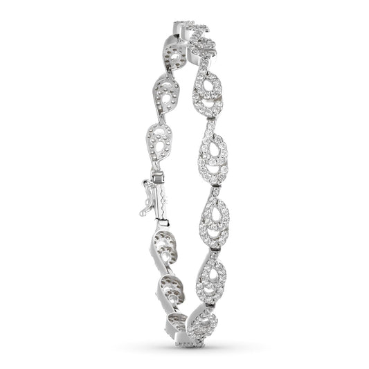 18K PULSERA ORO BLANCO CIRCONITA 19CM