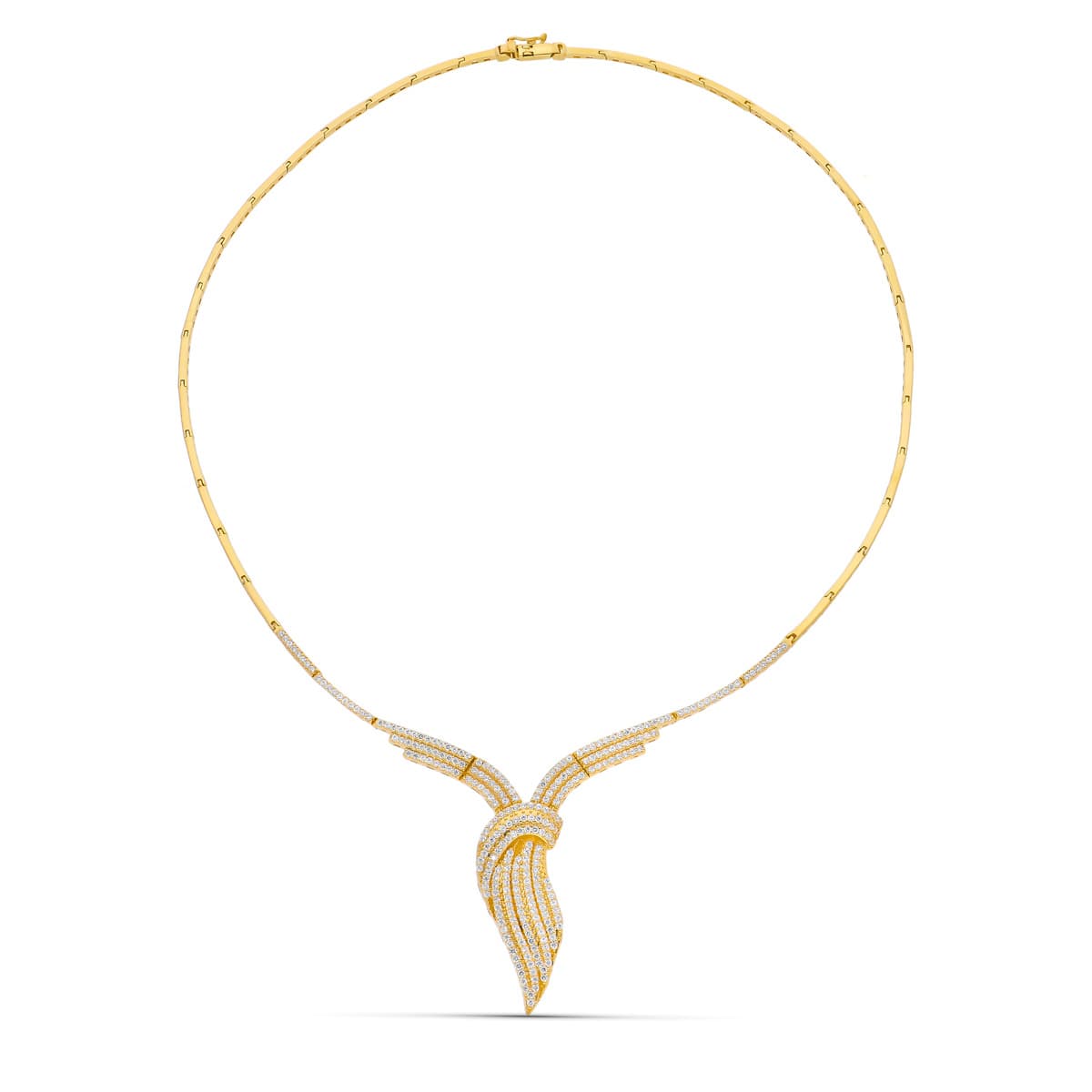 Gargantilla Circonitas de oro amarillo 18K