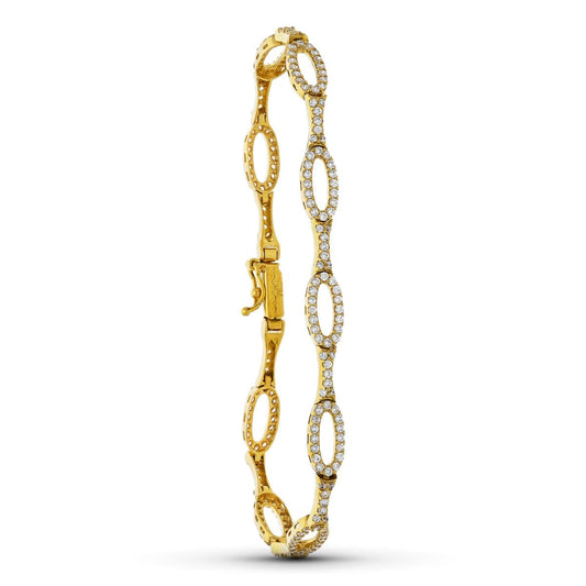 18K PULSERA ORO AMARILLO ESLABONES CIRCONITA 19CM