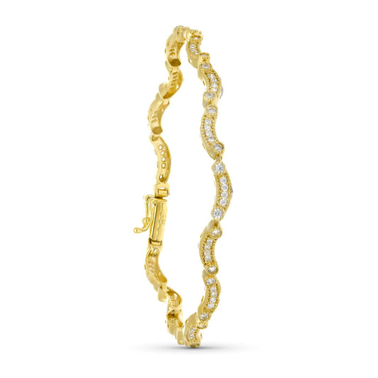 Pulsera Circonitas. 19 cm de oro amarillo 18K