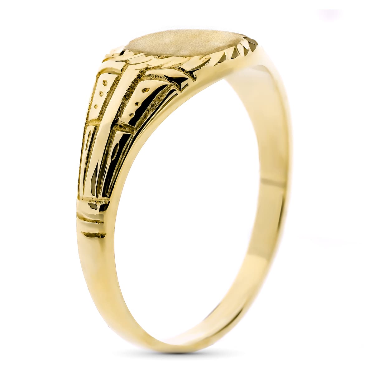 Sello Macizo Tallado Zona Grabado Redonda 7 mm de oro amarillo 18K