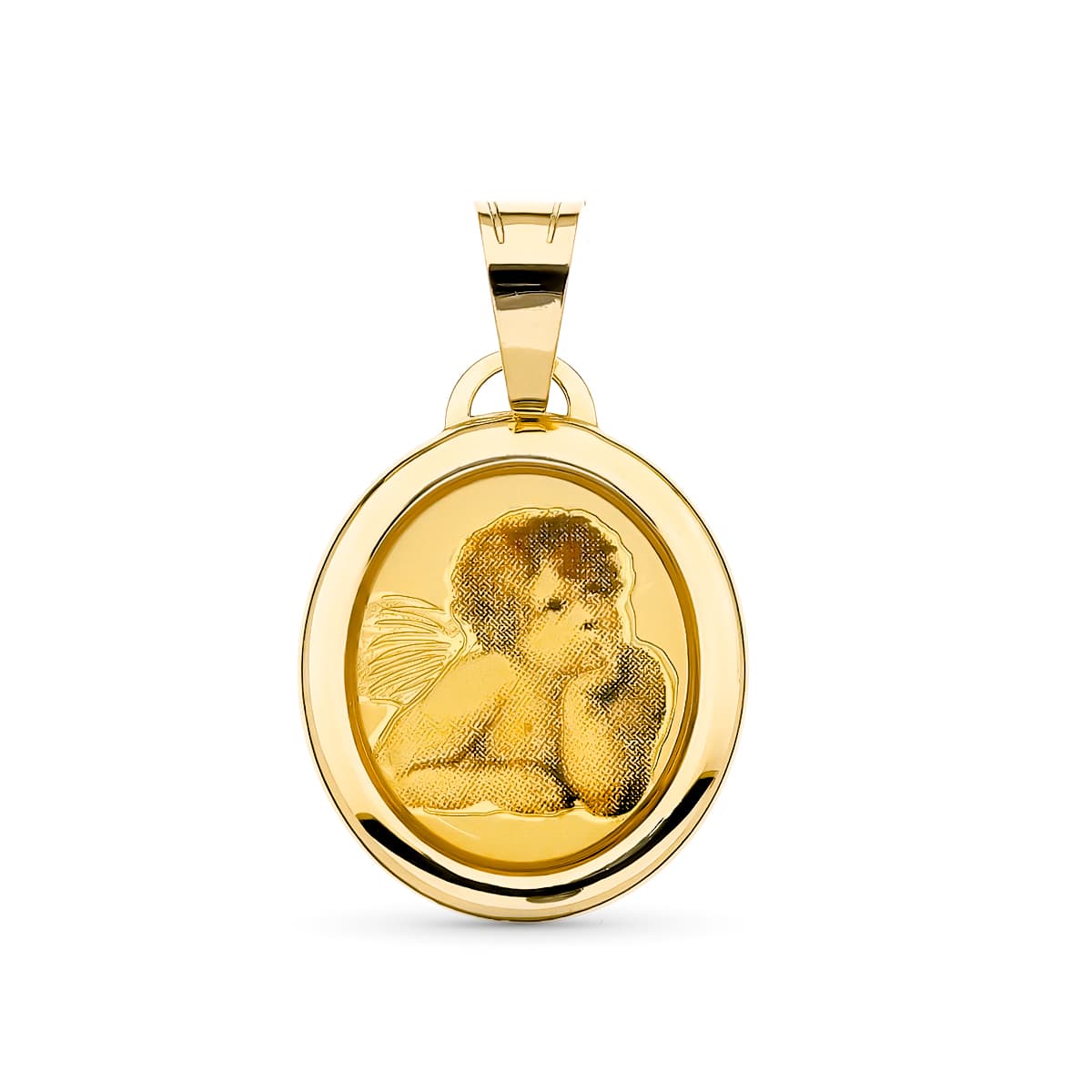 Medalla Angelito 19 x 15 mm de oro amarillo 18K