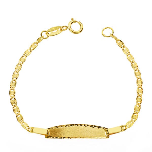 Pulsera Esclava Tallada 12 cm Cierre Reasa de oro amarillo 18K