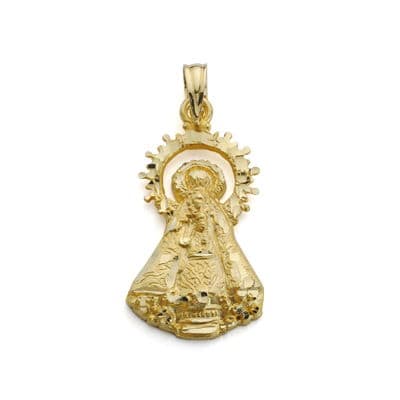 Medalla Silueta Virgen de Castellar 25 x 13 mm de oro amarillo 18K