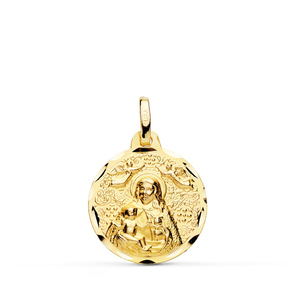 Medalla Virgen de la Cinta 18 mm de oro amarillo 18K