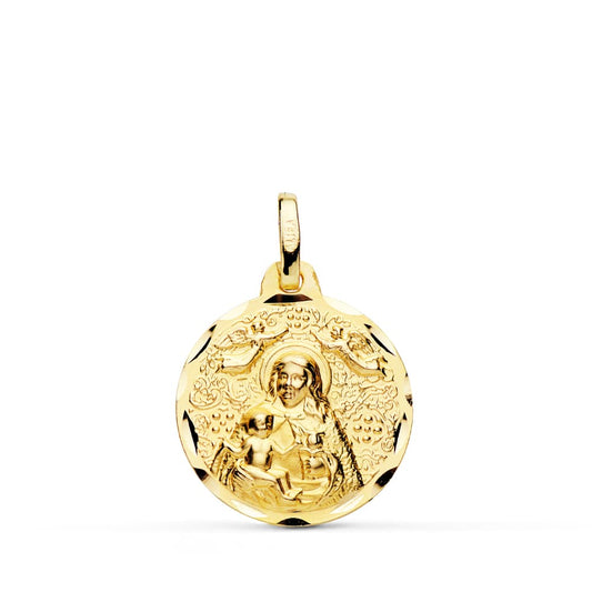 Medalla Virgen de la Cinta 18 mm de oro amarillo 18K
