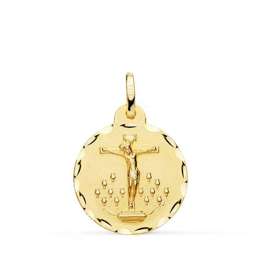 Medalla Cristo de la Laguna 20 mm de oro amarillo 18K