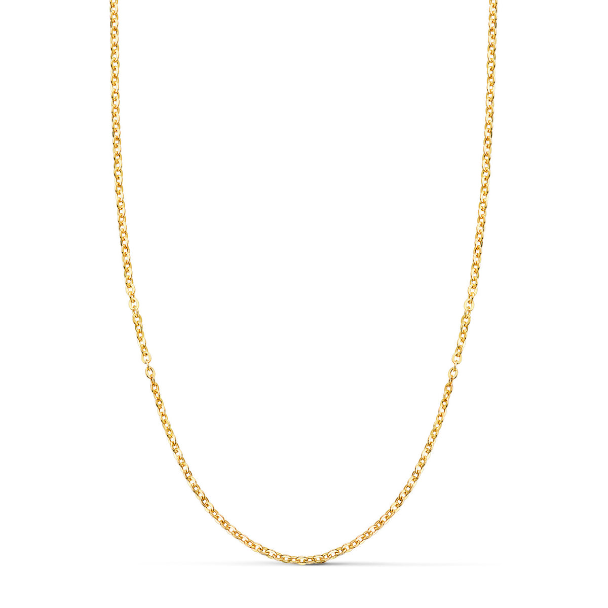 Cadena Hueca Forzada. Ancho: 1,2 mm. Largo: 50 cm de oro amarillo 18K