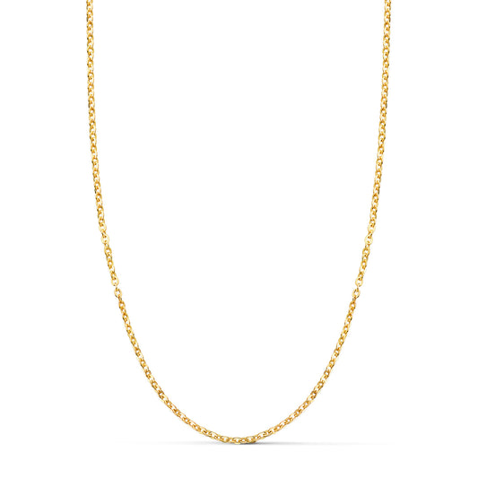 Cadena Hueca Forzada. Ancho: 1,2 mm. Largo: 45 cm de oro amarillo 18K