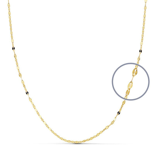 18K CADENA ORO AMARILLO MACIZA DIAMANTADA 40CM 1 MM