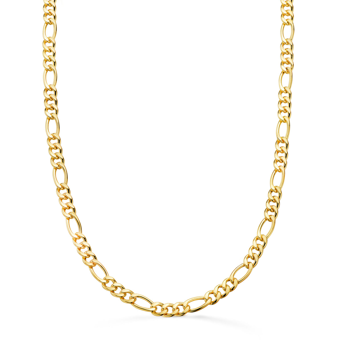 Cadena Hueca Eslabon Tipo Cartier Ancho 4,5 mm Largo 60 cm de oro amarillo 18K