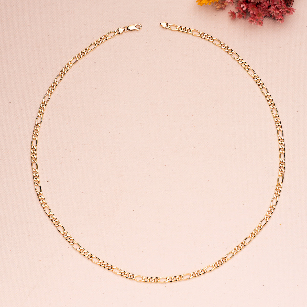 Cadena Hueca Eslabon Tipo Cartier Ancho 4,5 mm Largo 60 cm de oro amarillo 18K