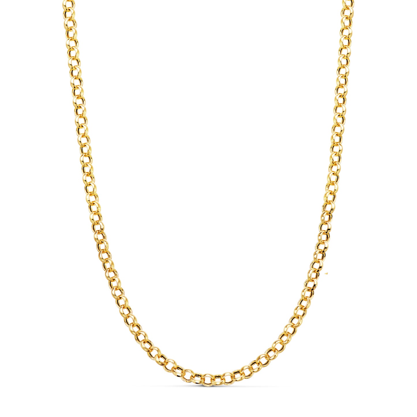18K CADENA ORO AMARILLO ROLO HUECO ANCHO: 3 MM. LARGO: 50CM CIERRE REASA