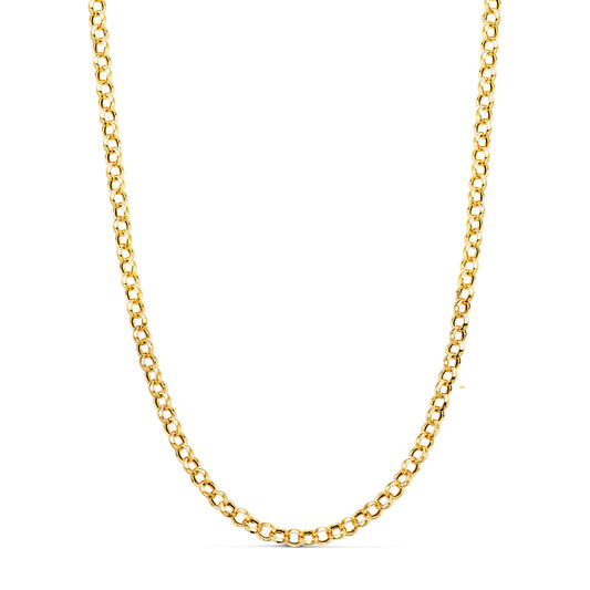 Cadena Rolo Hueco Ancho: 3 mm. Largo: 50 cm Cierre Reasa de oro amarillo 18K