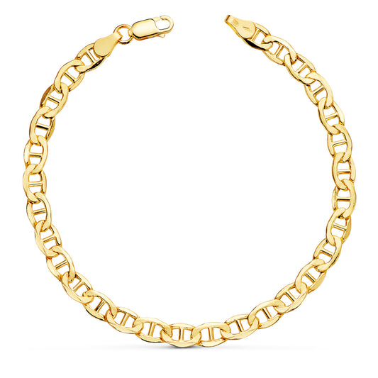 Pulsera Ancla Hueca Ancho: 5 mm Largo: 20 cm de oro amarillo 18K