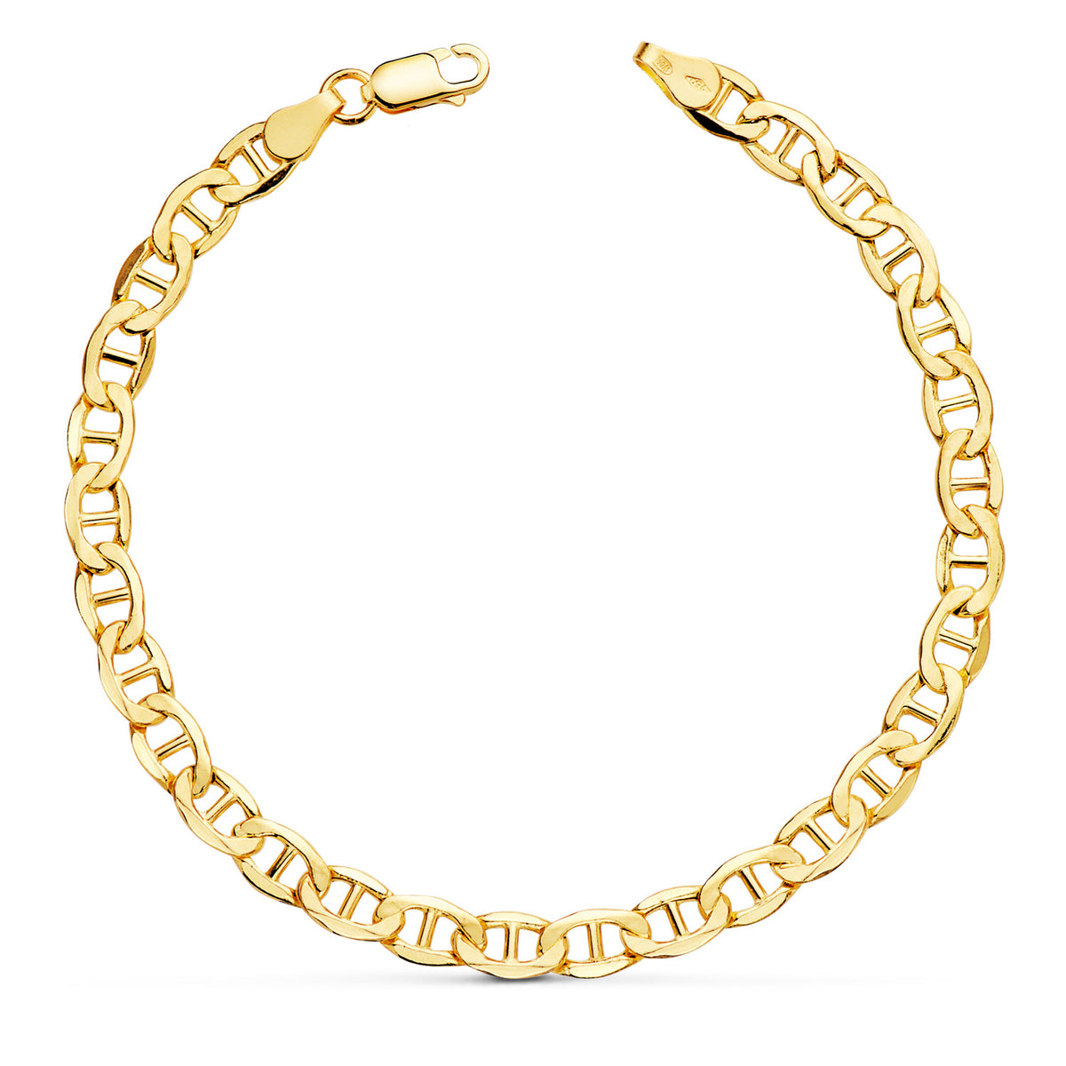 Pulsera Ancla Hueca Ancho: 5 mm Largo: 20 cm de oro amarillo 18K