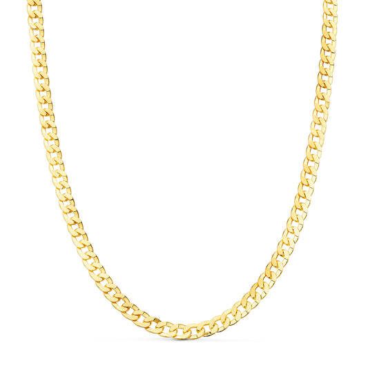 Cadena Barbada Hueca Largo 60 cm Ancho 5,3 mm de oro amarillo 18K