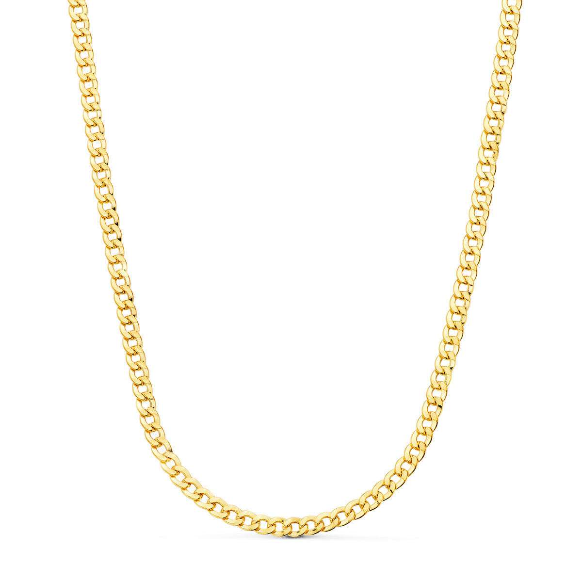 Cadena Barbada Hueca Largo 60 cm Ancho 4,7 mm de oro amarillo 18K