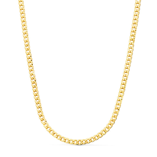 Cadena Barbada Hueca Largo 60 cm Ancho 4,7 mm de oro amarillo 18K