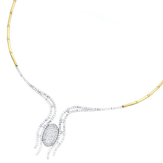 18K GARGANTILLA ORO BICOLOR CENTRO CIRCONITA 45CM