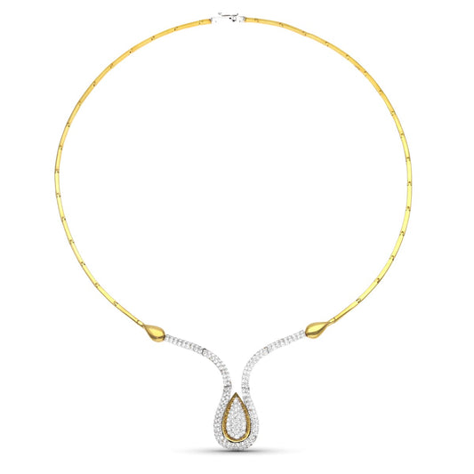 18K GARGANTILLA ORO BICOLOR CIRCONITA MOTIVO 42CM