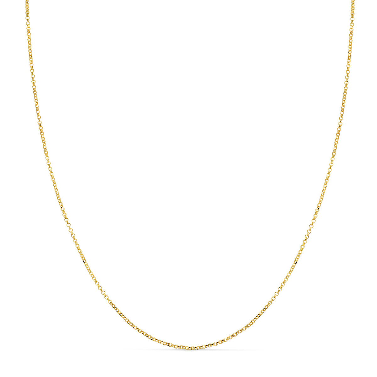 Cadena Rolo Maciza Diamantada Ancho: 1 mm. Largo: 45 cm de oro amarillo 18K