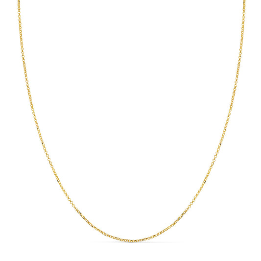 18K CADENA ORO AMARILLO ROLO MACIZA DIAMANTADA ANCHO: 1MM. LARGO: 40CM