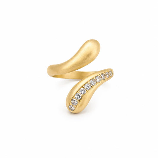 Anillo Snake con baño de oro de 14 quilates - Joyería Zafir