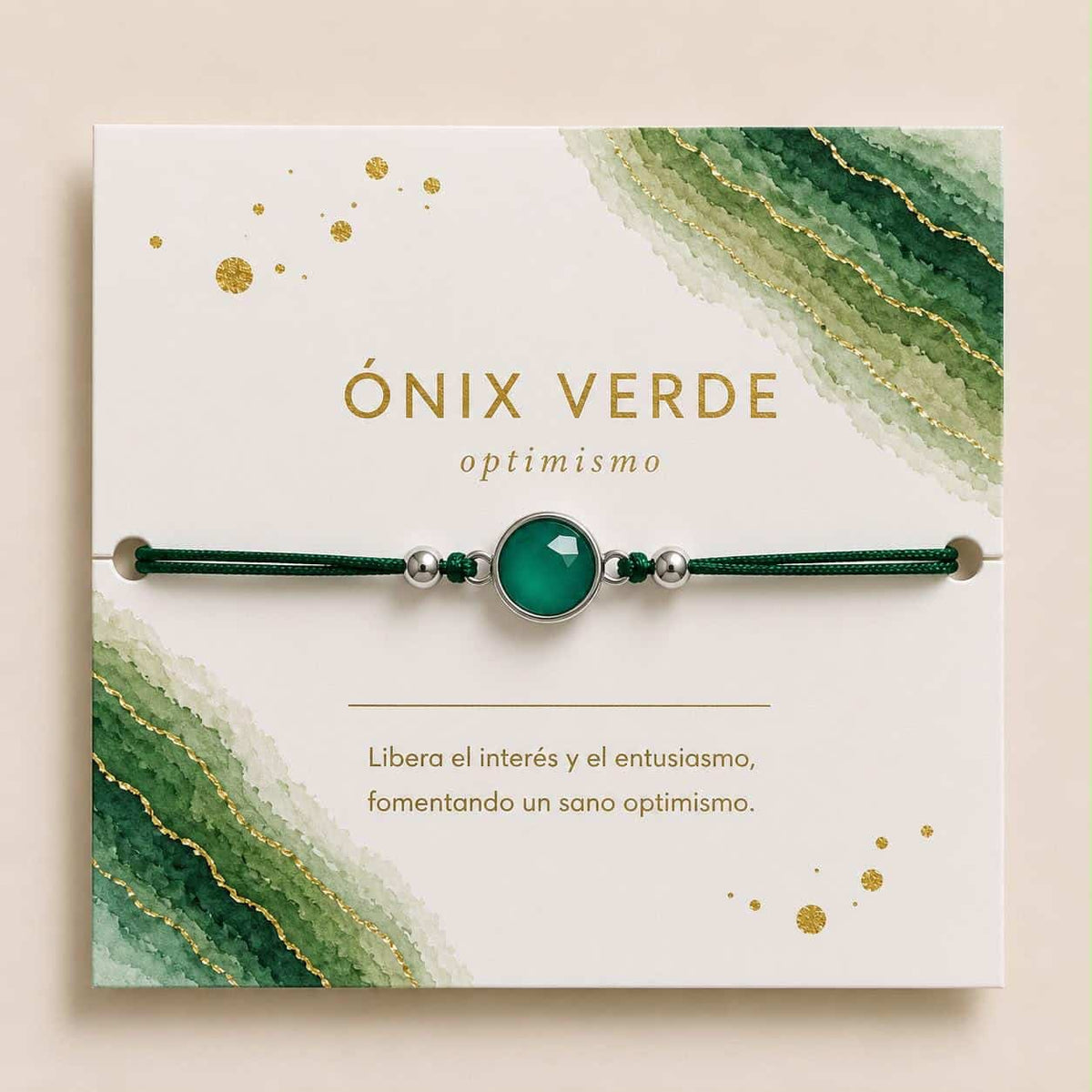 Pulsera ónix verde de plata de ley - Joyería Zafir