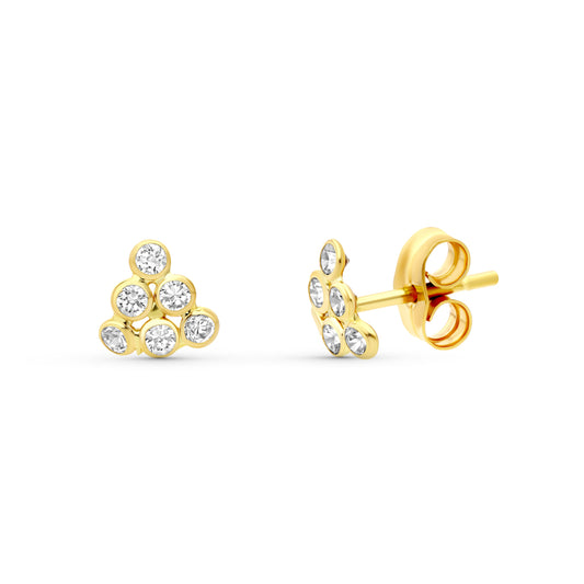 18K PENDIENTES ORO AMARILLO TRIANGULO 6X6 MM