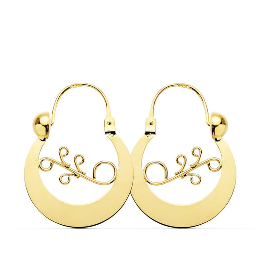 Aros Criollas Canarias 27 x 20 mm de oro amarillo 18K