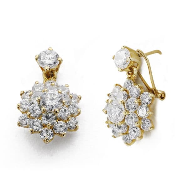 Pendientes Circonita 20 x 13 mm 18K