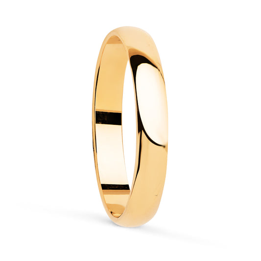 Alianza Lisa Brillo. Ancho: 3,5 mm de oro amarillo 18K