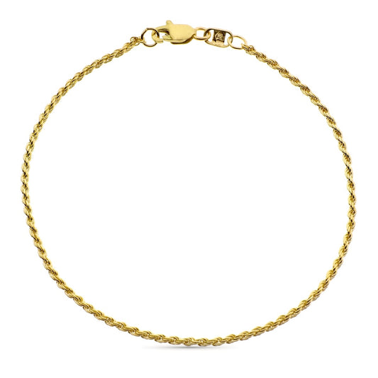 Pulsera Cordon Salomonico Ancho 1,5 mm 20 cm de oro amarillo 18K