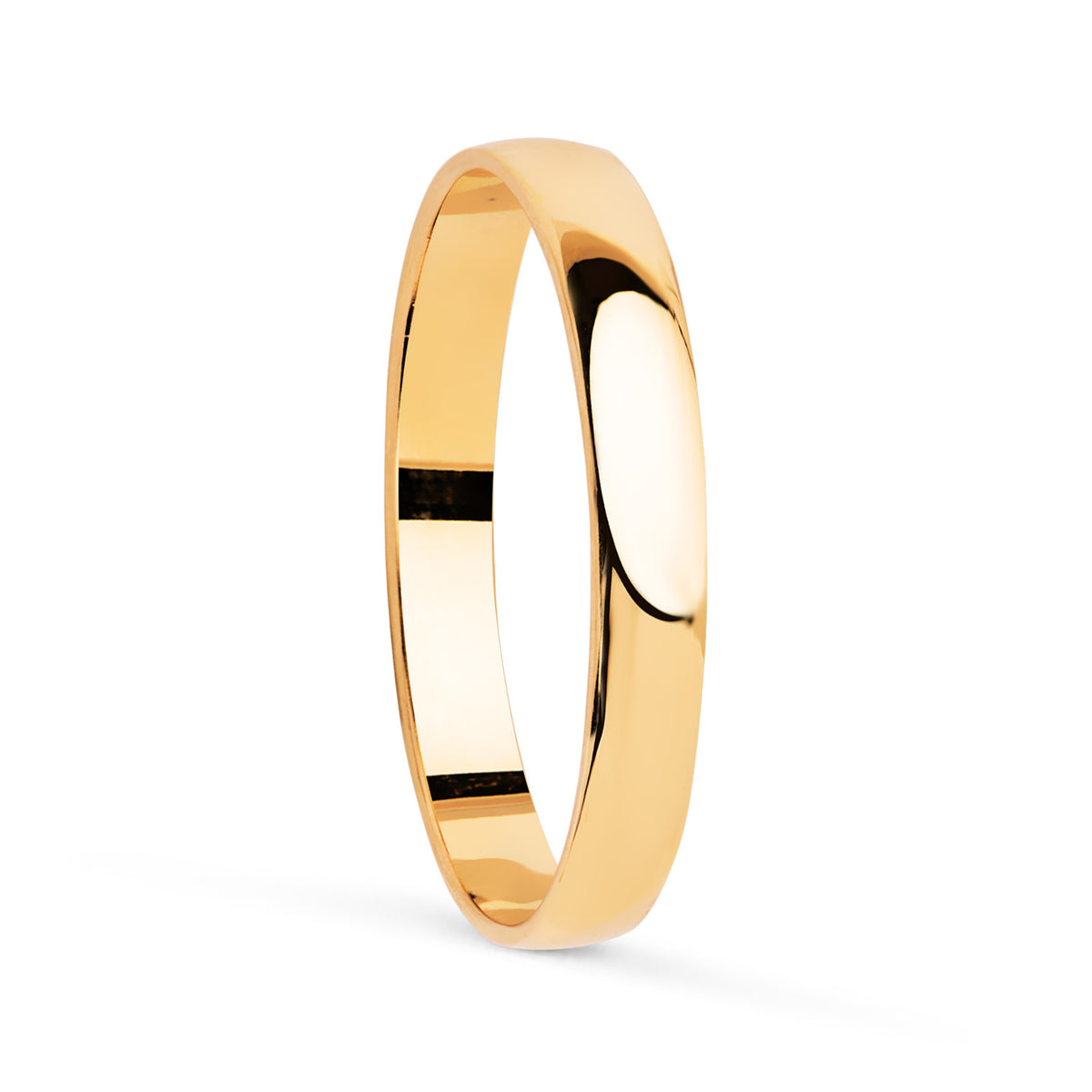 Alianza Lisa Brillo. Ancho: 2,5 mm de oro amarillo 18K