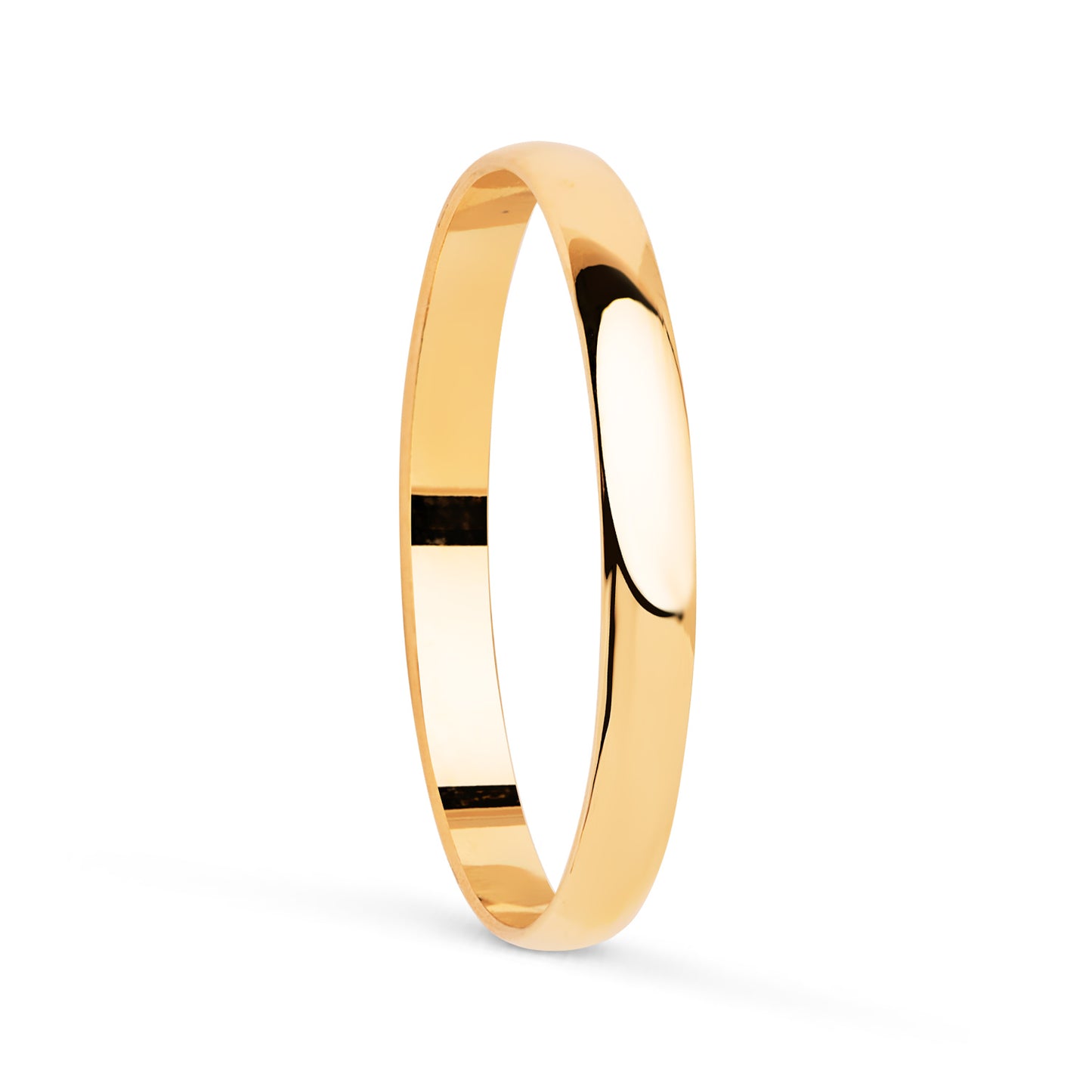 Alianza Lisa Brillo. Ancho: 2 mm de oro amarillo 18K
