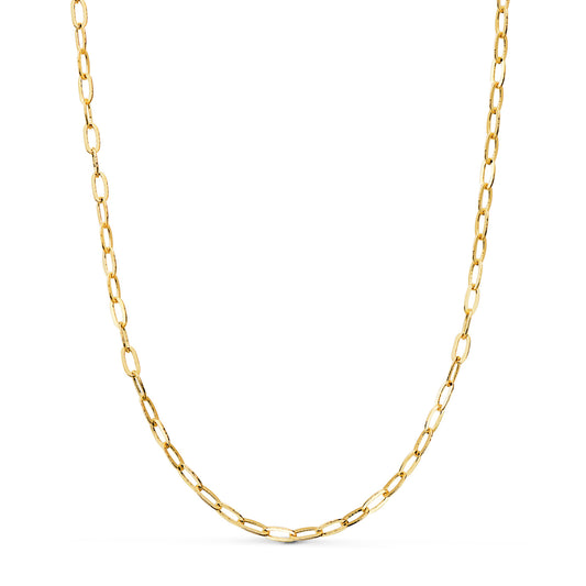 18K CADENA ORO AMARILLO FORZADA ESLABON ALARGADO. ANCHO: 3MM. LARGO: 50CM
