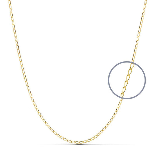 18K CADENA ORO AMARILLO MACIZA BILBAO 40CM 0.9 MM